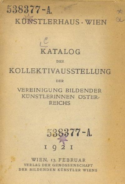 Katalog der Kollektivausstellung der VBKÖ 1921 (Titelblatt)