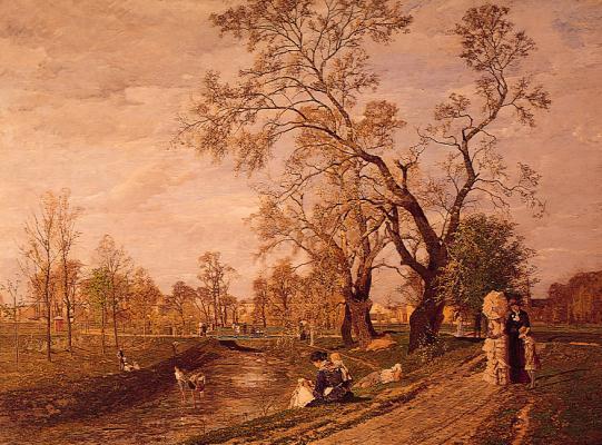 Gemälde "Frühling im Prater" von Tina Blau 1882