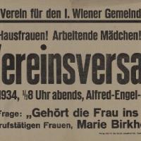 Einladung zum Vortrag von Käthe Leichter im Frauenkomitee 1934