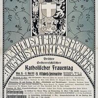 Plakat zum Dritten Katholischen Frauentag 1931 herausgegeben von der Katholischen Reichsfrauenorganisation Österreichs