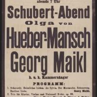 Olga Hueber-Mansch begleitet den Sänger Georg Maikl bei einem Schubert-Abend im Wiener Konzerthaus 