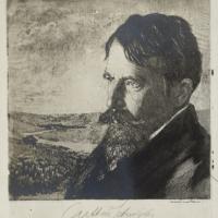 Porträt von Arthur Schnitzler 1912 (Radierung von Emma Löwenstamm)
