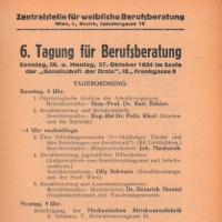 Programm der Tagung für Berufsberatung 1924